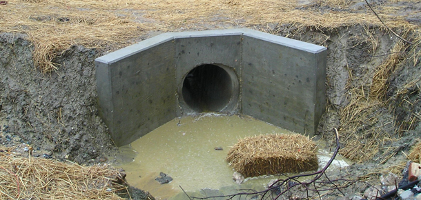 stormwater pipe and mud