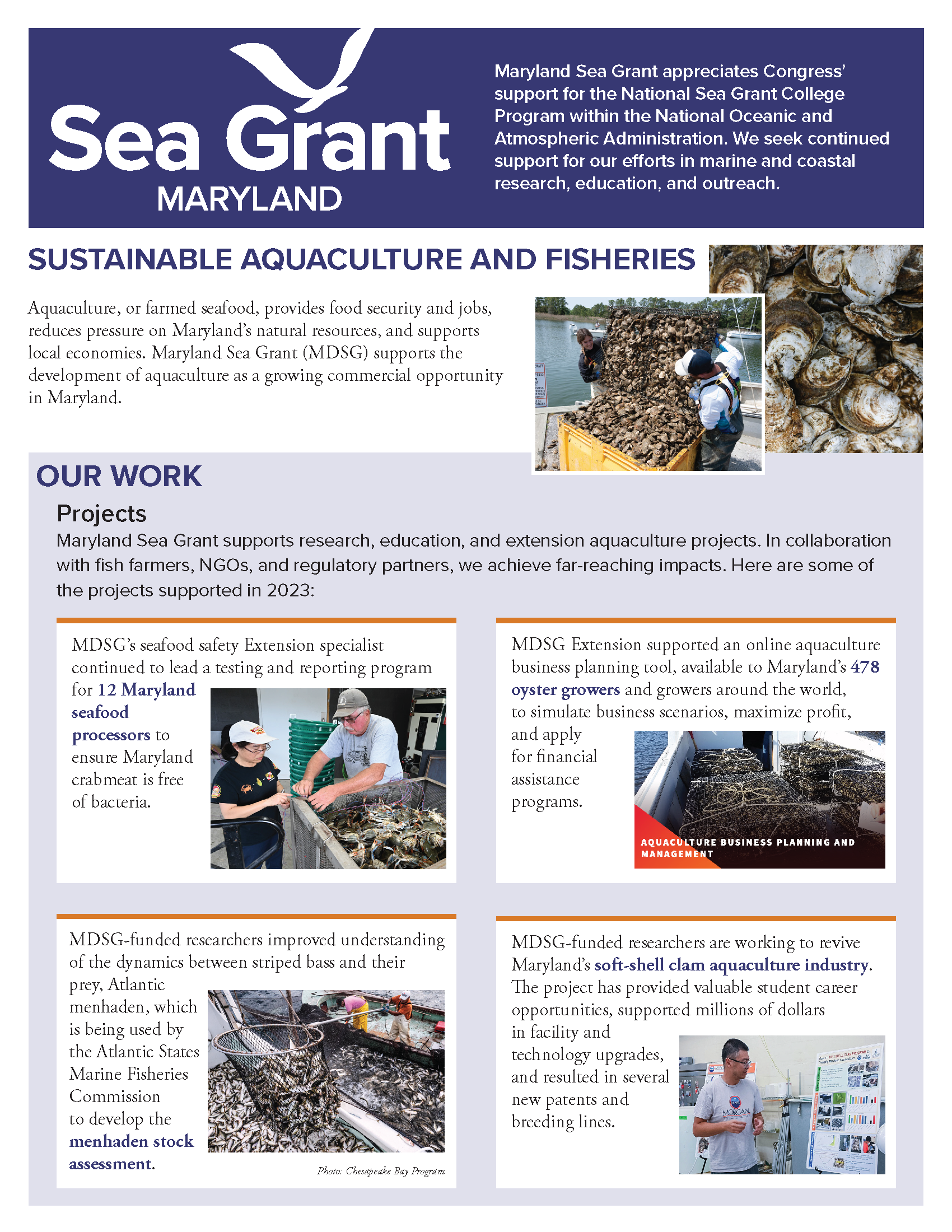Sustainable fisheries and aquaculture flyer