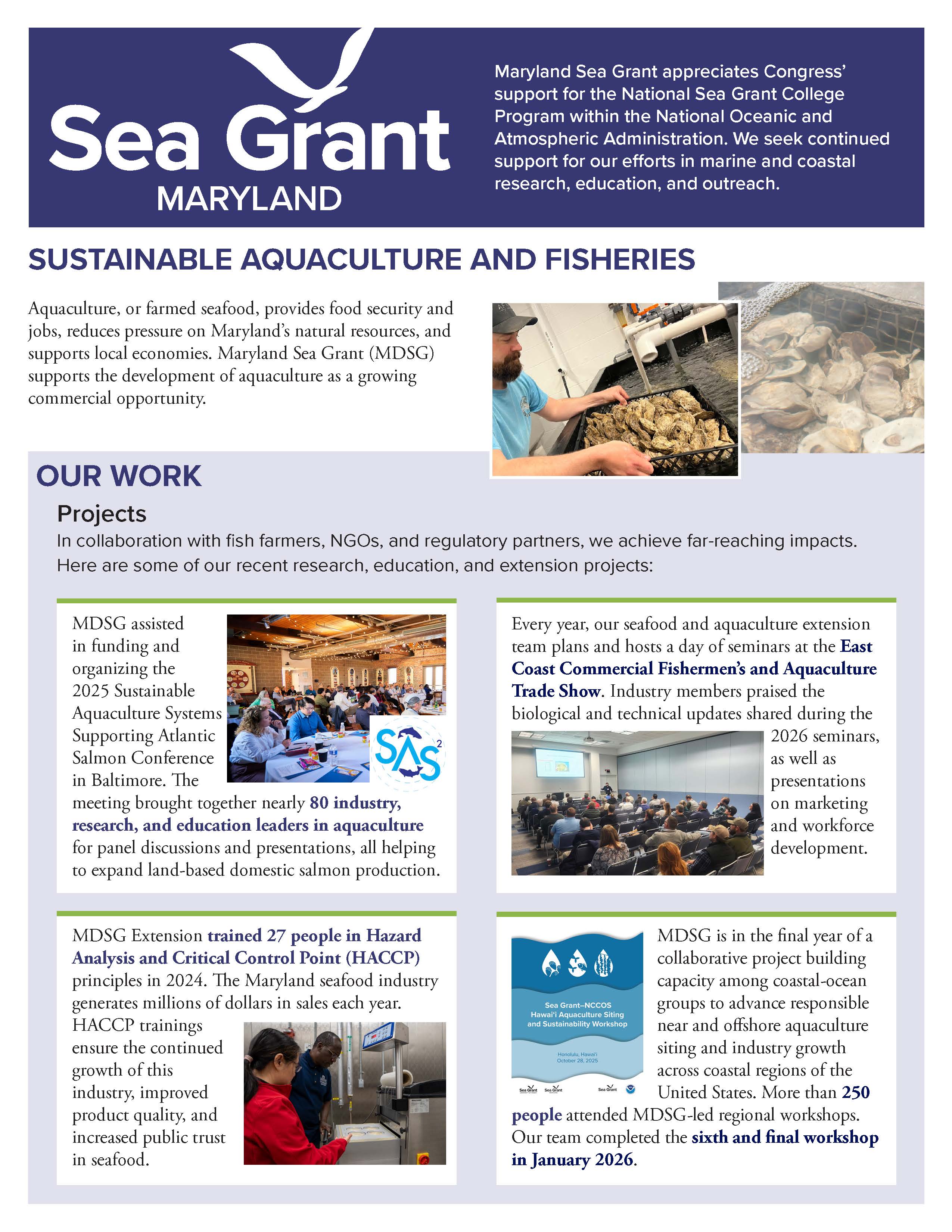 Sustainable fisheries and aquaculture flyer