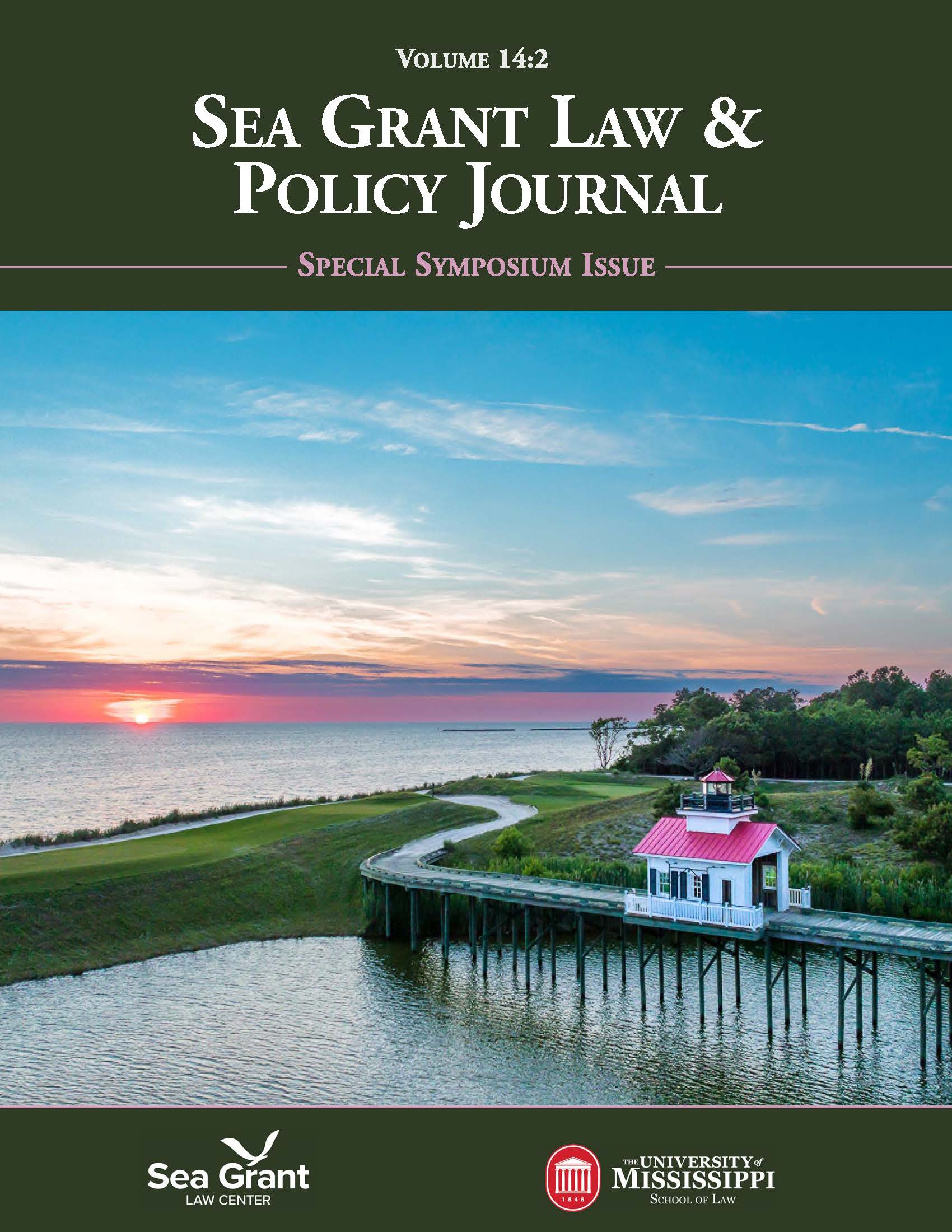 Cover of the special symposium issue of the Sea Grant Law & Policy Journal
