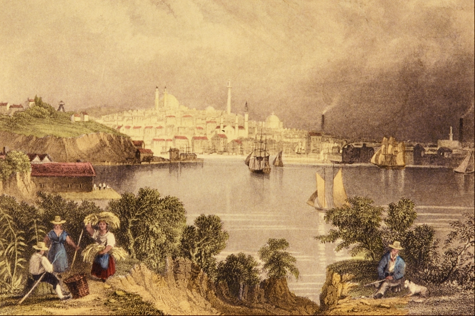 View of the Baltimore Port, circa 1840. Credit: William H. Bartlett, public domain.
