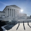 A building with columns and wide front steps in the US Capitol